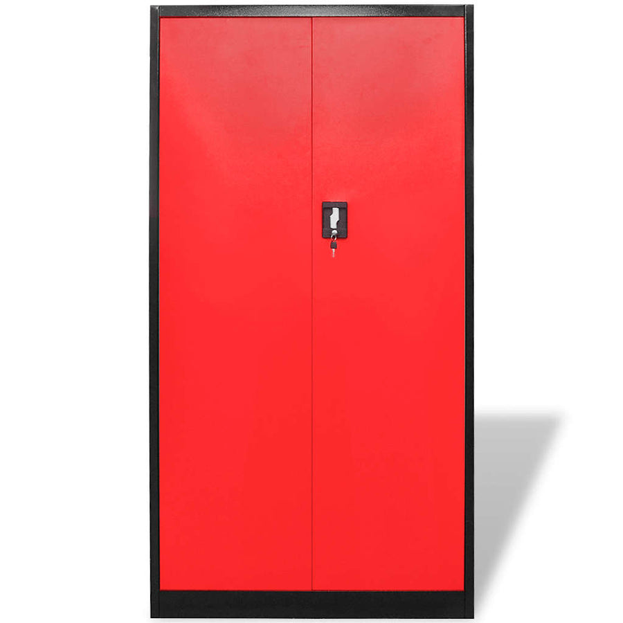 Metal Tool Storage Cabinet with Removable Tool Chest Black-red