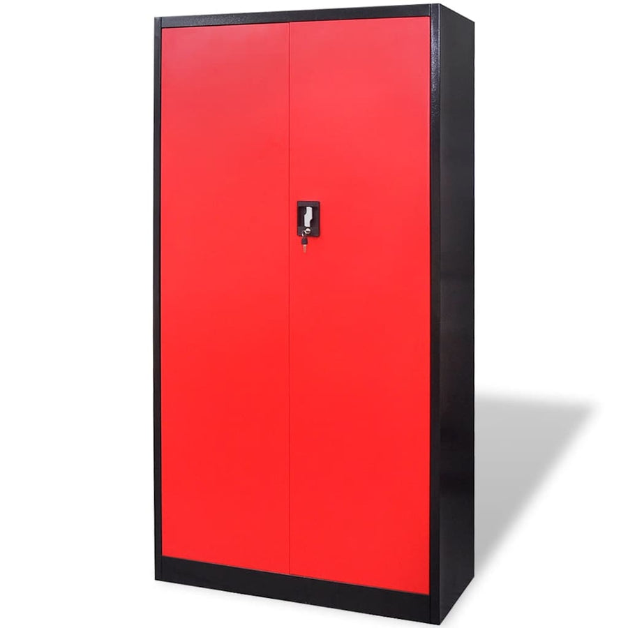 Metal Tool Storage Cabinet with Removable Tool Chest Black-red