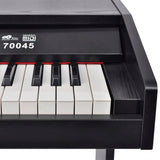 88-Key Digital Piano with Pedals Black Melamine Board - Top-Down View