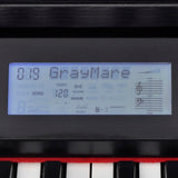 88-Key Digital Piano with Pedals Black Melamine Board - Rear View