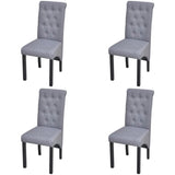 Dining Chairs 4 pcs Light Grey Fabric