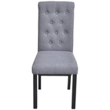 Dining Chairs 4 pcs Light Grey Fabric - Front View