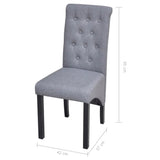 Dining Chairs 4 pcs Light Grey Fabric - Close-Up Angle