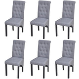 Dining Chairs 6 pcs Light Grey Fabric