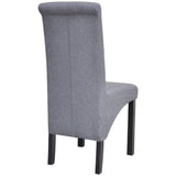 Dining Chairs 6 pcs Light Grey Fabric - Rear View