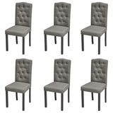 Dining Chairs 6 pcs Grey Fabric