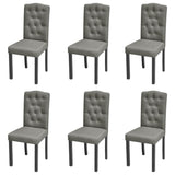 Dining Chairs 6 pcs Grey Fabric