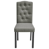 Dining Chairs 6 pcs Grey Fabric - Front View
