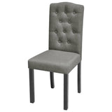 Dining Chairs 6 pcs Grey Fabric - Side View