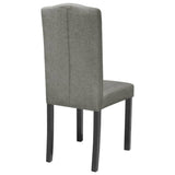 Dining Chairs 6 pcs Grey Fabric - Rear View