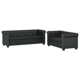 Chesterfield 2-Seater and 3-Seater Artificial Leather Black