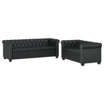 Chesterfield 2-Seater and 3-Seater Artificial Leather Black