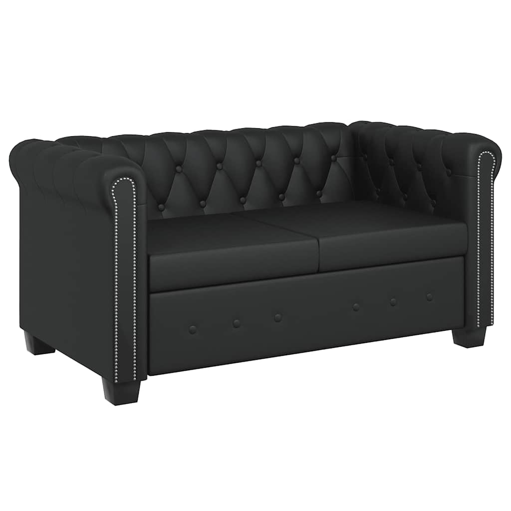 Chesterfield 2-Seater and 3-Seater Artificial Leather Black