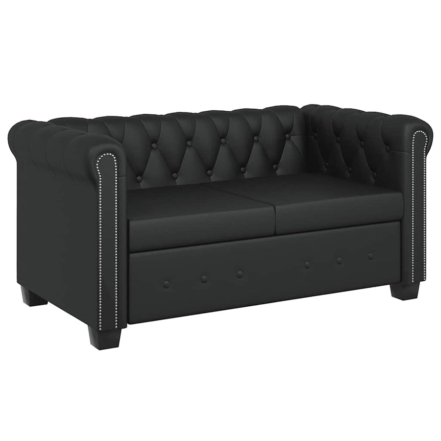 Chesterfield 2-Seater and 3-Seater Artificial Leather Black