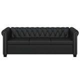 Chesterfield 2-Seater and 3-Seater Artificial Leather Black