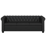 Chesterfield 2-Seater and 3-Seater Artificial Leather Black