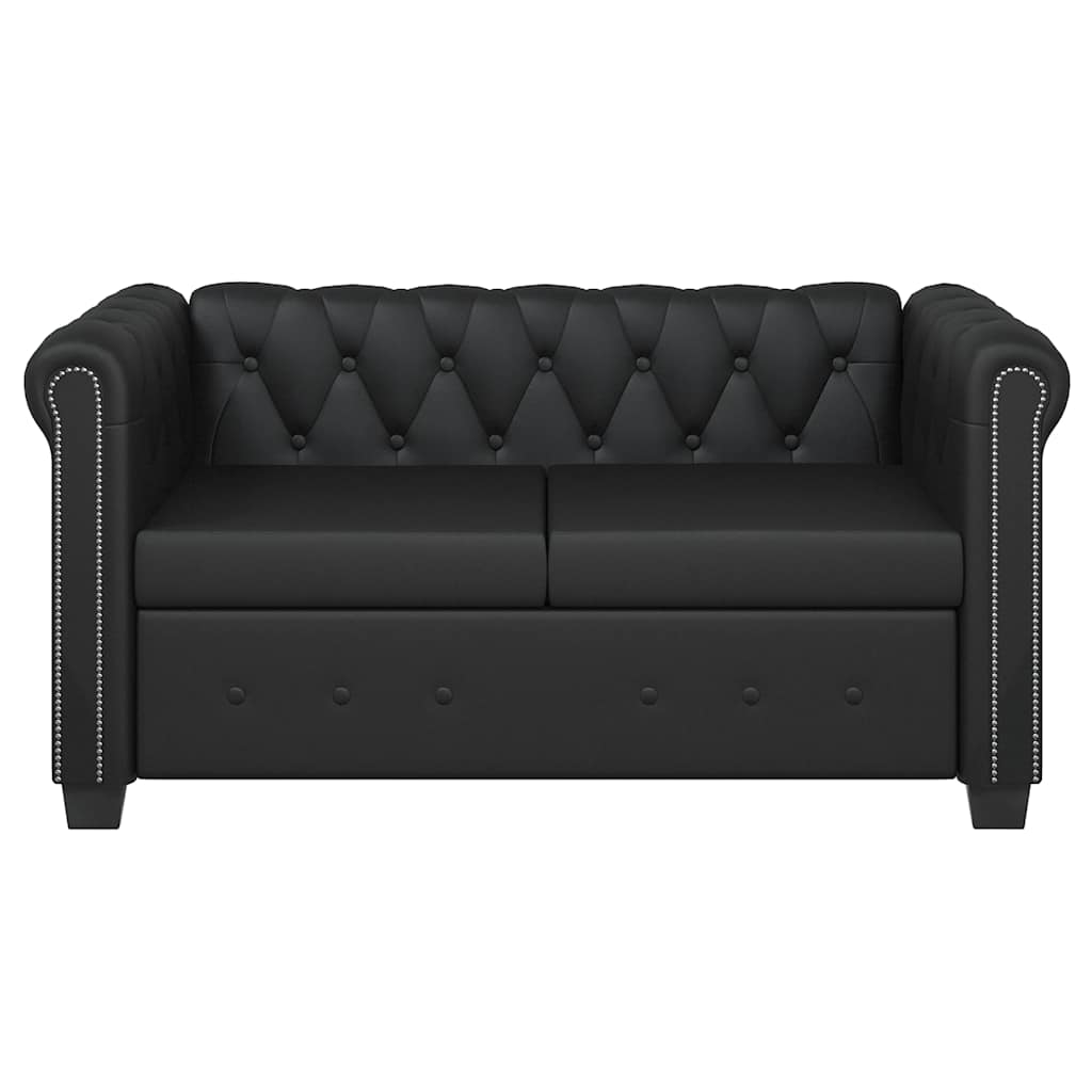 Chesterfield 2-Seater and 3-Seater Artificial Leather Black
