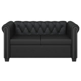 Chesterfield 2-Seater and 3-Seater Artificial Leather Black