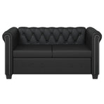 Chesterfield 2-Seater and 3-Seater Artificial Leather Black