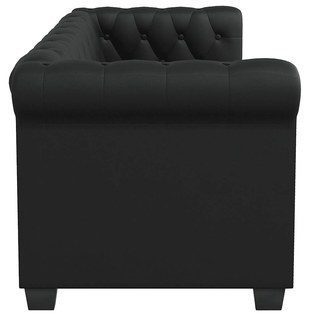 Chesterfield 2-Seater and 3-Seater Artificial Leather Black