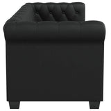 Chesterfield 2-Seater and 3-Seater Artificial Leather Black