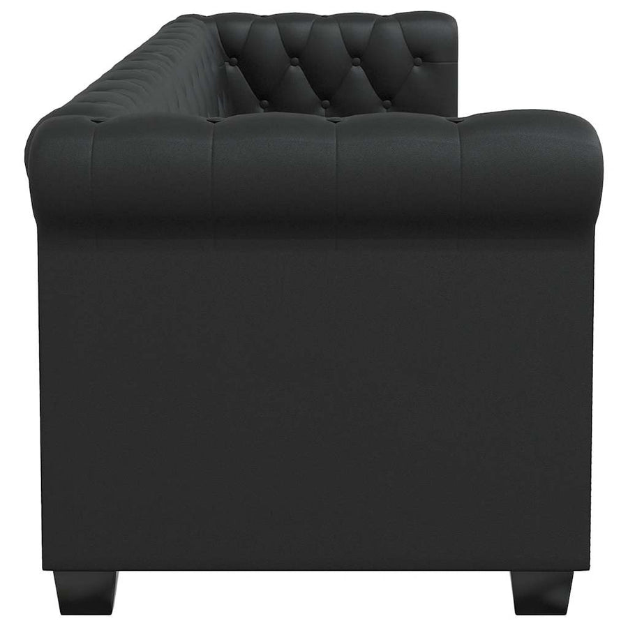 Chesterfield 2-Seater and 3-Seater Artificial Leather Black