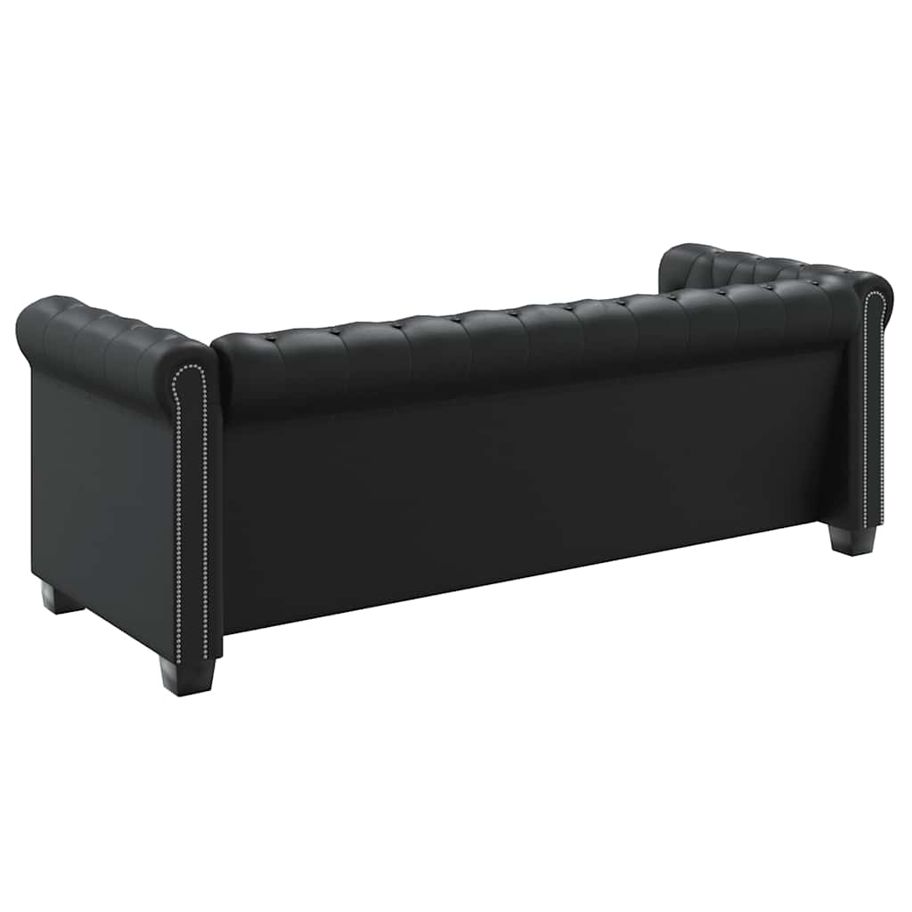 Chesterfield 2-Seater and 3-Seater Artificial Leather Black