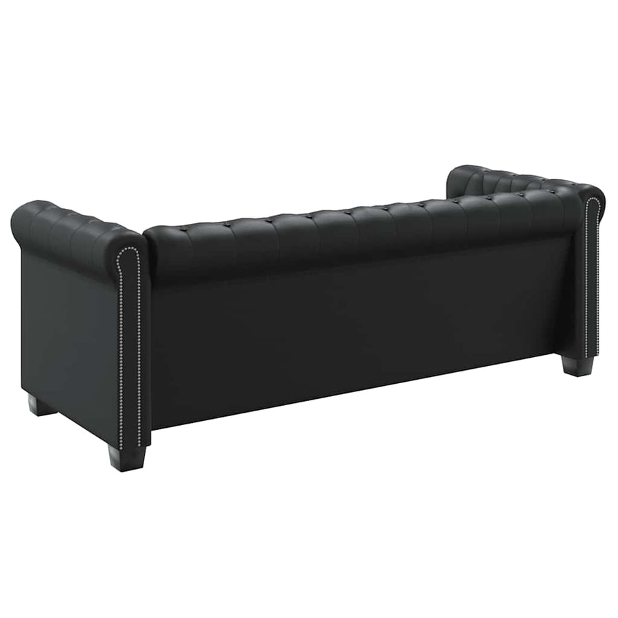 Chesterfield 2-Seater and 3-Seater Artificial Leather Black
