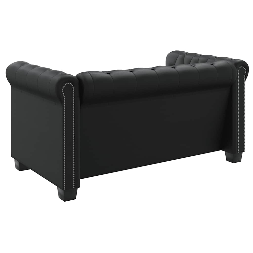 Chesterfield 2-Seater and 3-Seater Artificial Leather Black