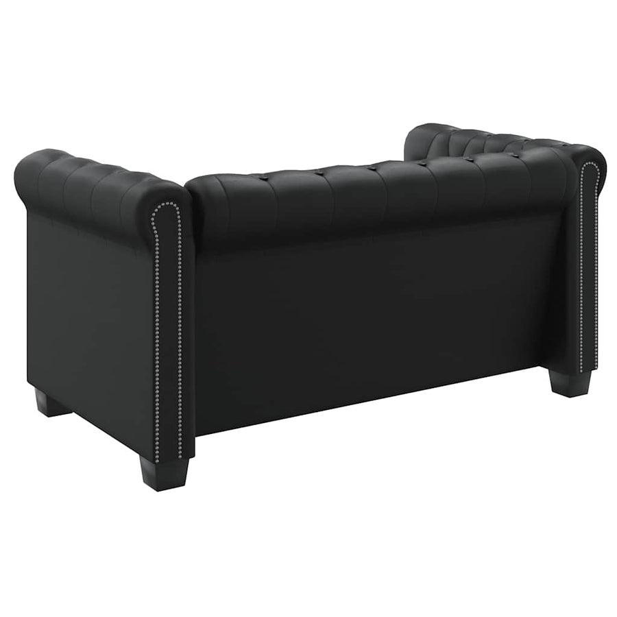 Chesterfield 2-Seater and 3-Seater Artificial Leather Black