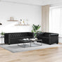 Chesterfield 2-Seater and 3-Seater Artificial Leather Black