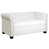 Chesterfield 2-Seater and 3-Seater Artificial Leather White