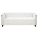 Chesterfield 2-Seater and 3-Seater Artificial Leather White