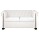 Chesterfield 2-Seater and 3-Seater Artificial Leather White