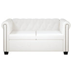 Chesterfield 2-Seater and 3-Seater Artificial Leather White