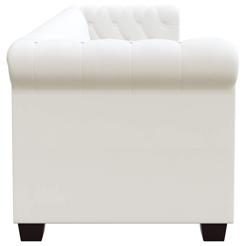 Chesterfield 2-Seater and 3-Seater Artificial Leather White