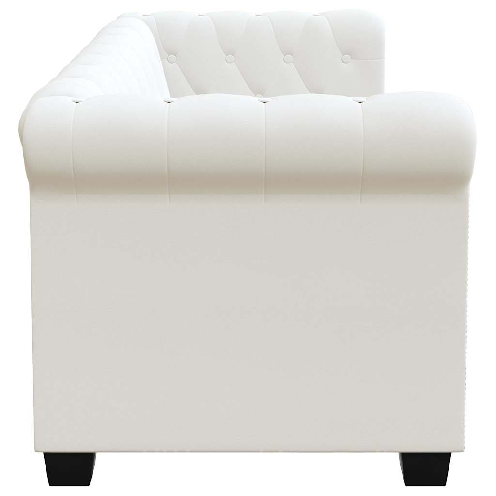 Chesterfield 2-Seater and 3-Seater Artificial Leather White