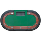 10-Player Poker Table with Dealer Area and Chip Tray Green - Rear View