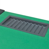 10-Player Poker Table with Dealer Area and Chip Tray Green - Close-Up Angle