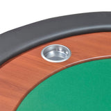 10-Player Poker Table with Dealer Area and Chip Tray Green - Low Angle
