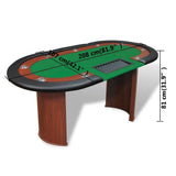 10-Player Poker Table with Dealer Area and Chip Tray Green - Extra Image