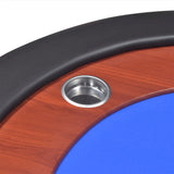10-Player Poker Table with Dealer Area and Chip Tray Blue - Low Angle