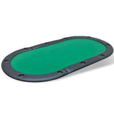 10-Player Foldable Poker Tabletop Green - Front View