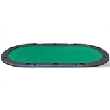 10-Player Foldable Poker Tabletop Green - Side View