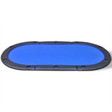 10-Player Foldable Poker Tabletop Blue - Side View