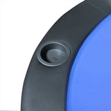10-Player Foldable Poker Tabletop Blue - 45-Degree Angle