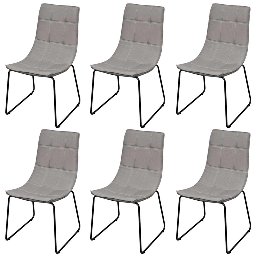 Dining Chairs 6 pcs Light Grey Fabric