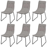 Dining Chairs 6 pcs Light Grey Fabric
