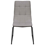 Dining Chairs 6 pcs Light Grey Fabric - Front View