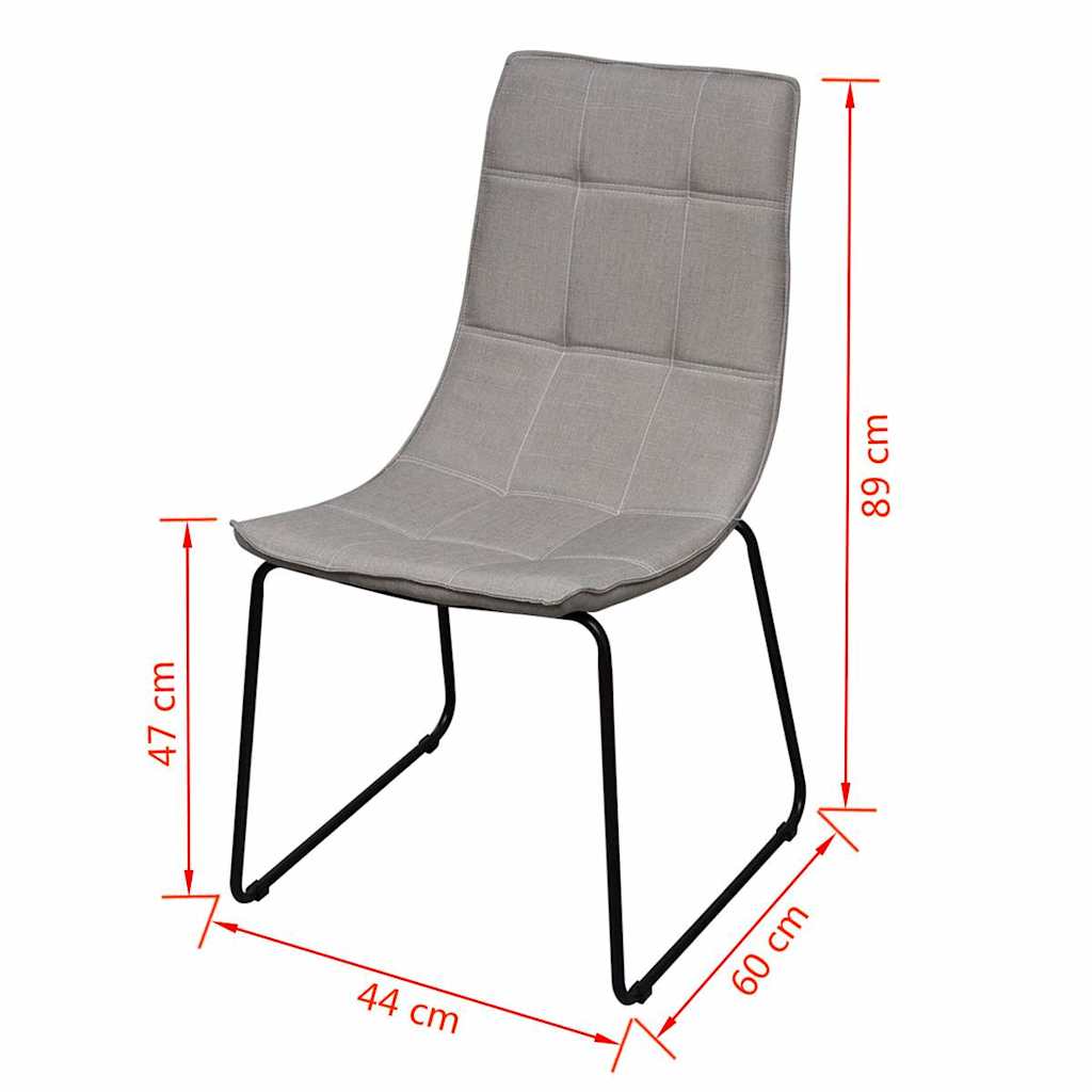 Dining Chairs 6 pcs Light Grey Fabric